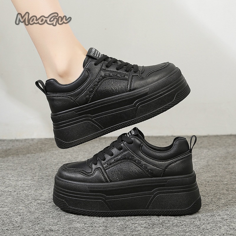 Women Shoes Sale - Height Increasing Platform White Sneakers Female