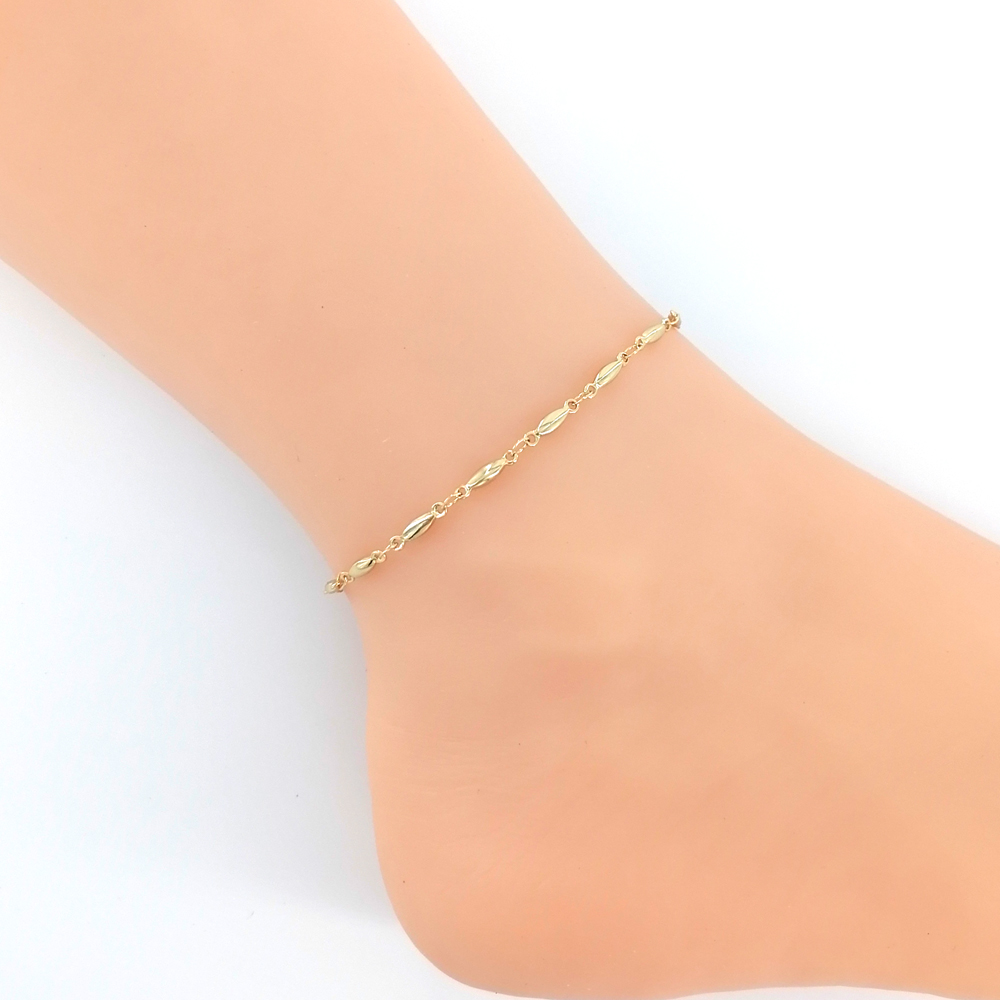 18K Gold Stainless Steel Ankle - Gold Chain Sandal ulasan dan harga
