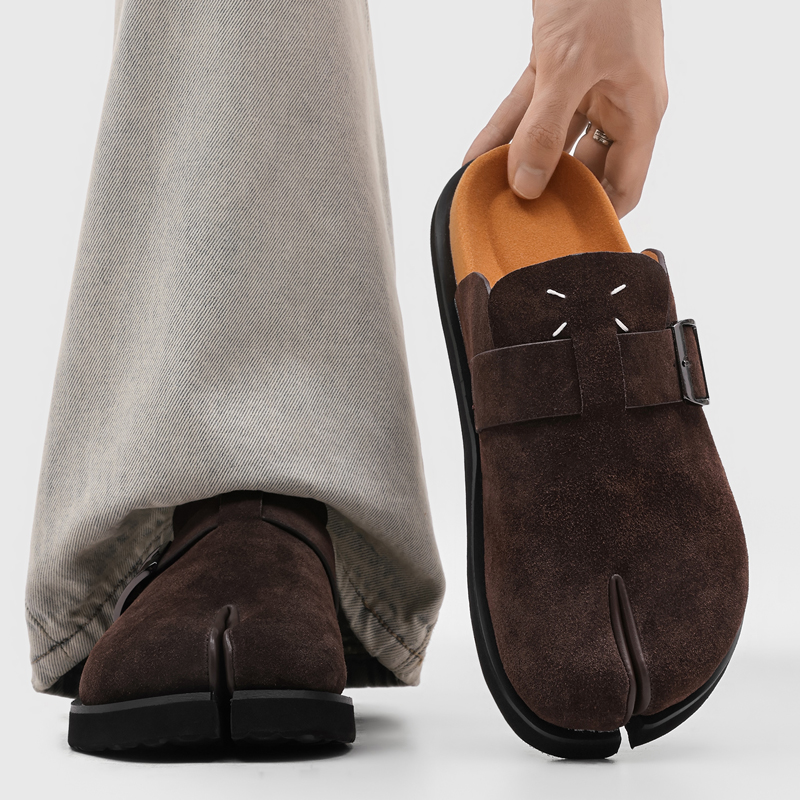 New Trendy Men Split-toe Mule  - Slip On Mule Flat ulasan dan harga