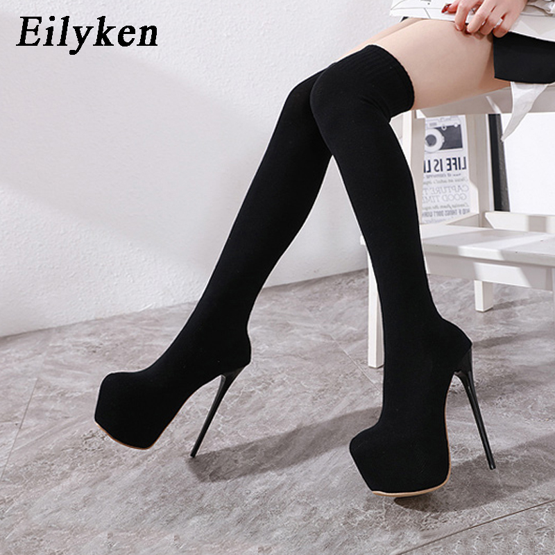 Eilyken 17CM Platform Heels Wo - Sock Boot Women ulasan dan harga