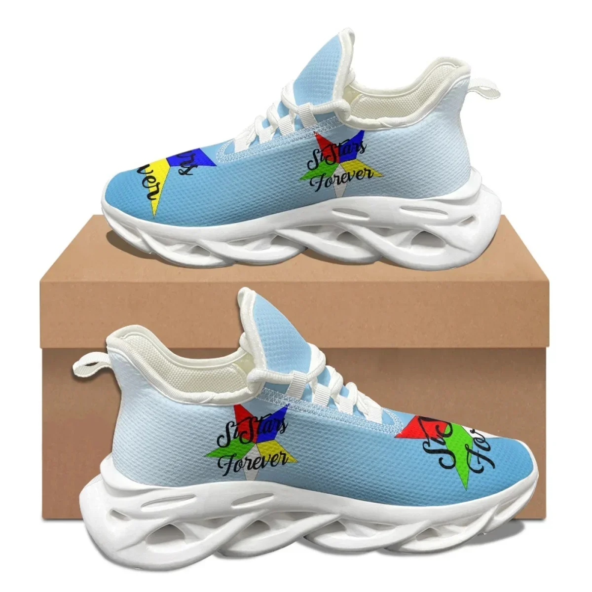 Sky Blue Pentagram OES Pattern - Women Shoes Tennis ulasan dan harga