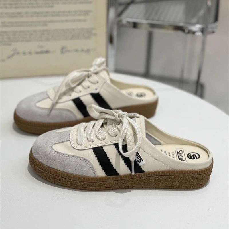 Women Mules Shoes Sports Round - Slip On Mule Flat ulasan dan harga