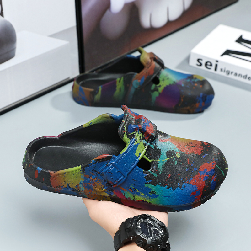 Men Women Graffiti Splash Pain - Slip On Mule Flat ulasan dan harga