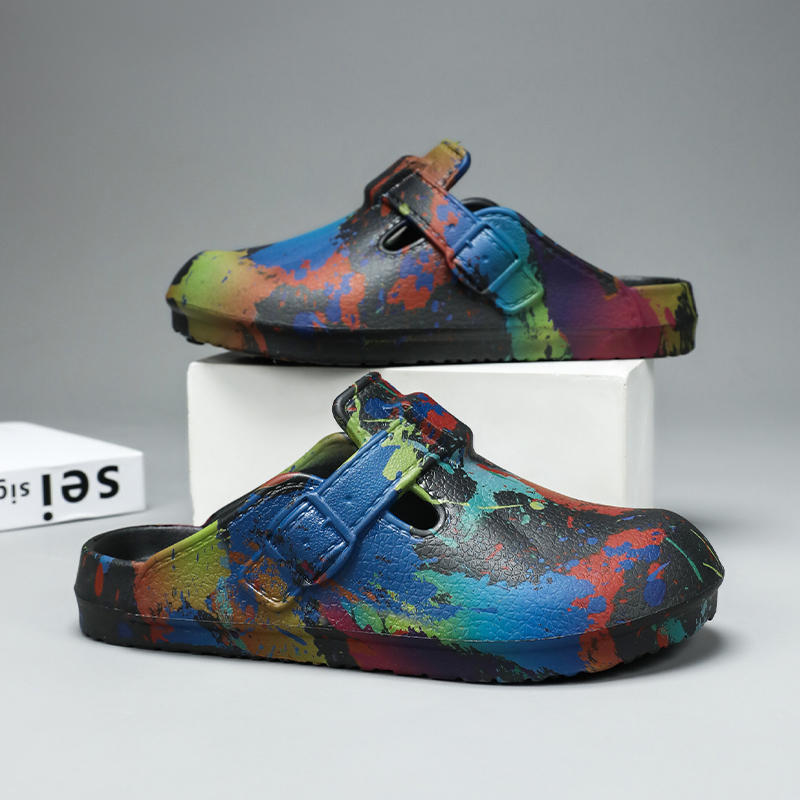 Men Women Graffiti Splash Pain - Slip On Mule Flat ulasan dan harga