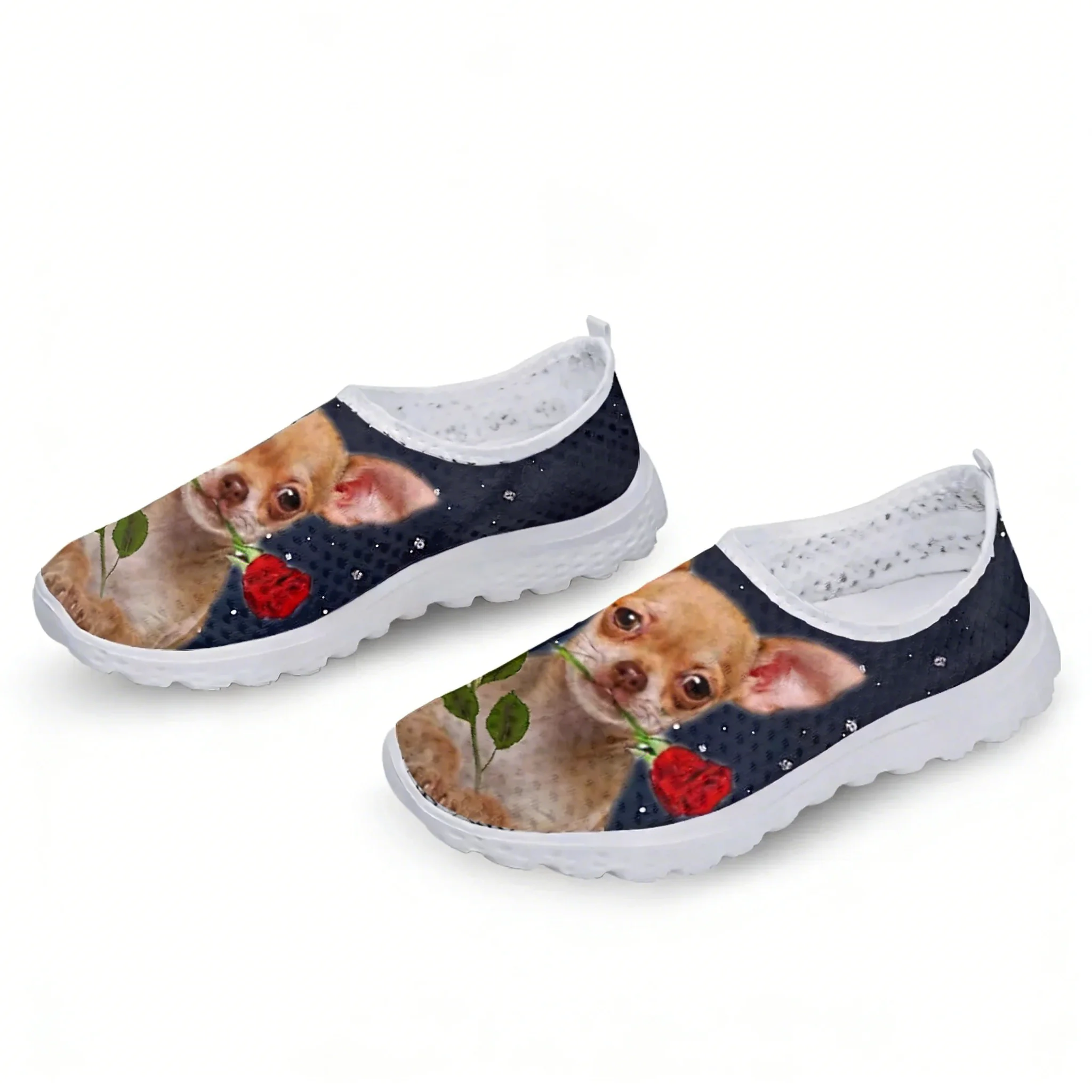 Chihuahua Rose Flower Design M - Women Shoes Tennis ulasan dan harga