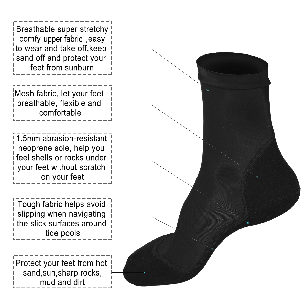 Neoprene Fin Socks for Sand Be - Women'S Shoes Neuropathy ulasan dan harga