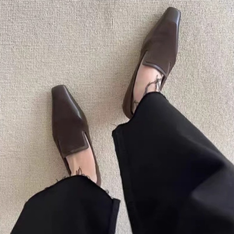 Retro Square Toe Deep Mouth Sl - Women Shoes Heels ulasan dan harga