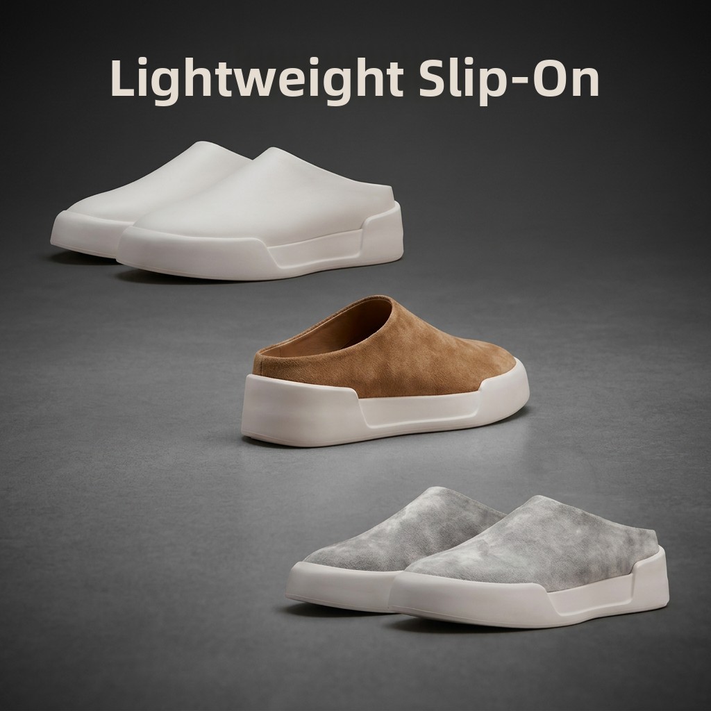 Soft Leather Thick Bottom Men' - Slip On Mule Flat ulasan dan harga