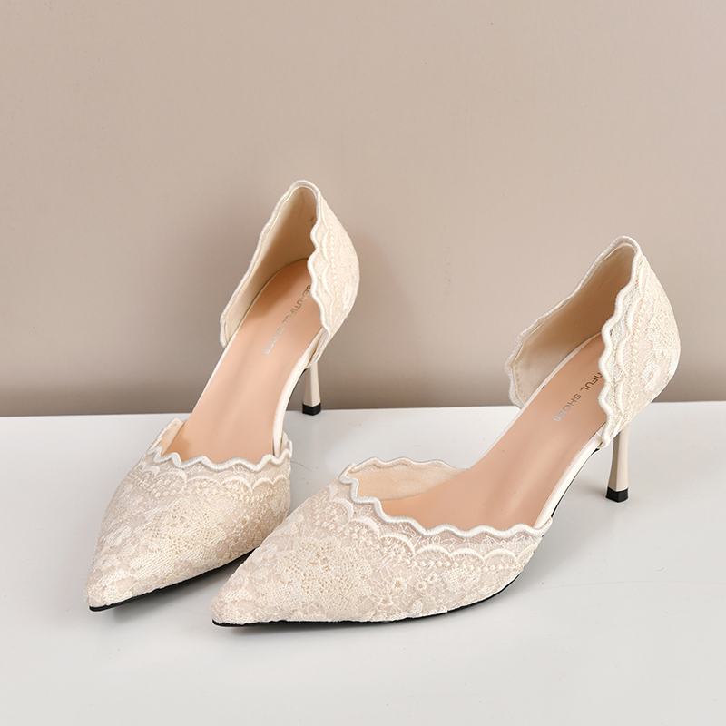 Lace Pointed Toe High Heels Wo - Women Shoes Heels ulasan dan harga