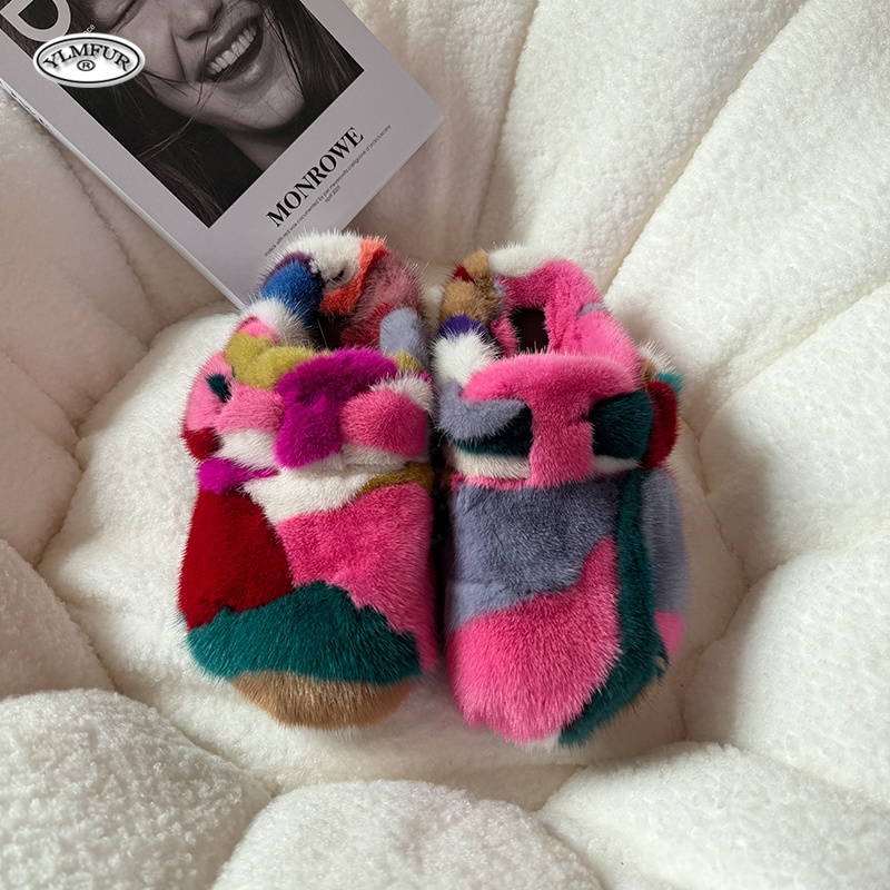 New Girl Luxury Mink Fur Slipp - Women Shoes Winter ulasan dan harga