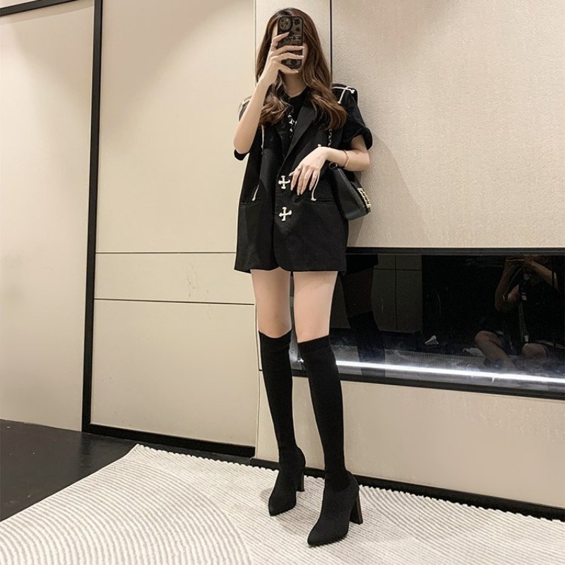 Women Over The Knee Boots Poin - Sock Boot Women ulasan dan harga