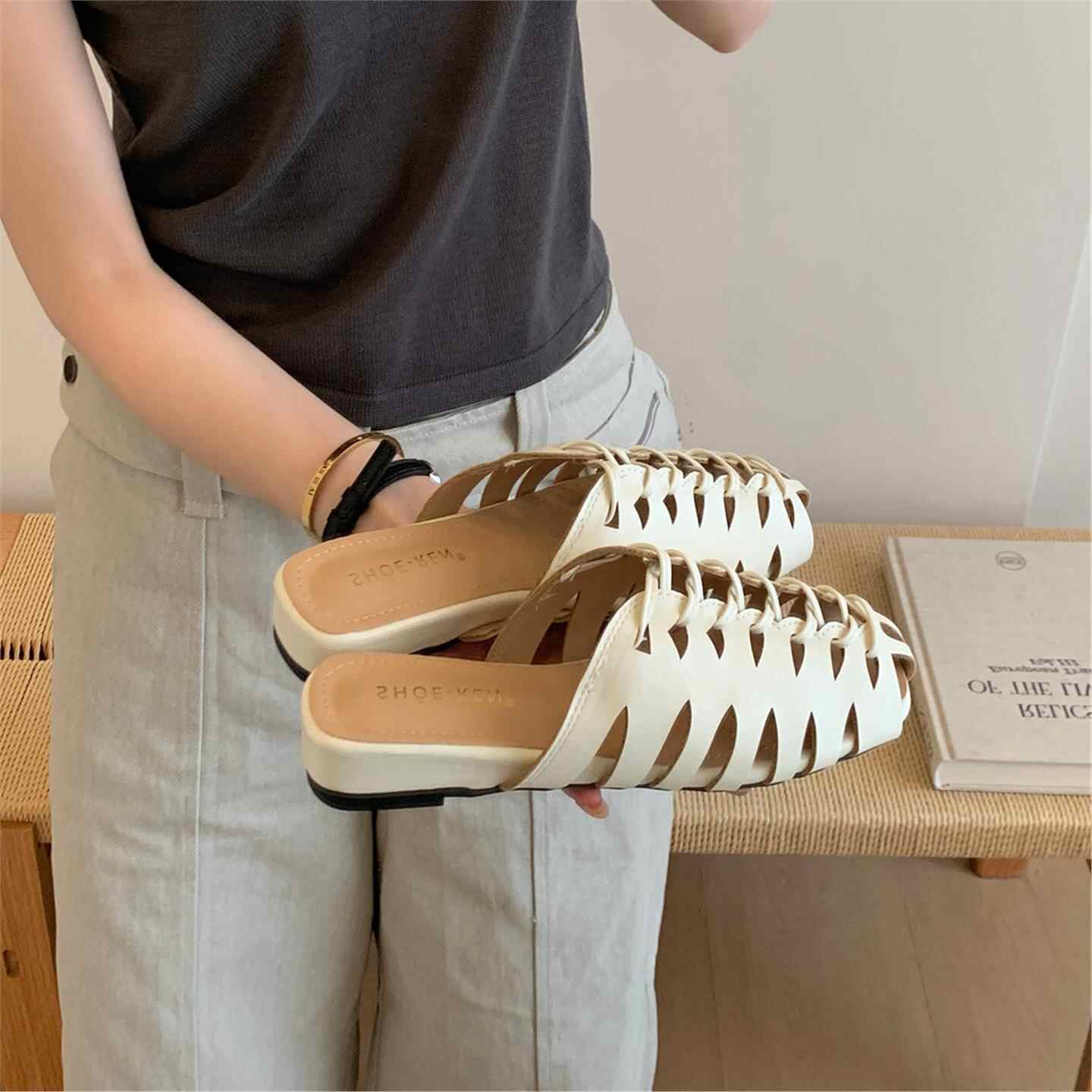 luxury brand Handmade Weaving  - Slip On Mule Flat ulasan dan harga