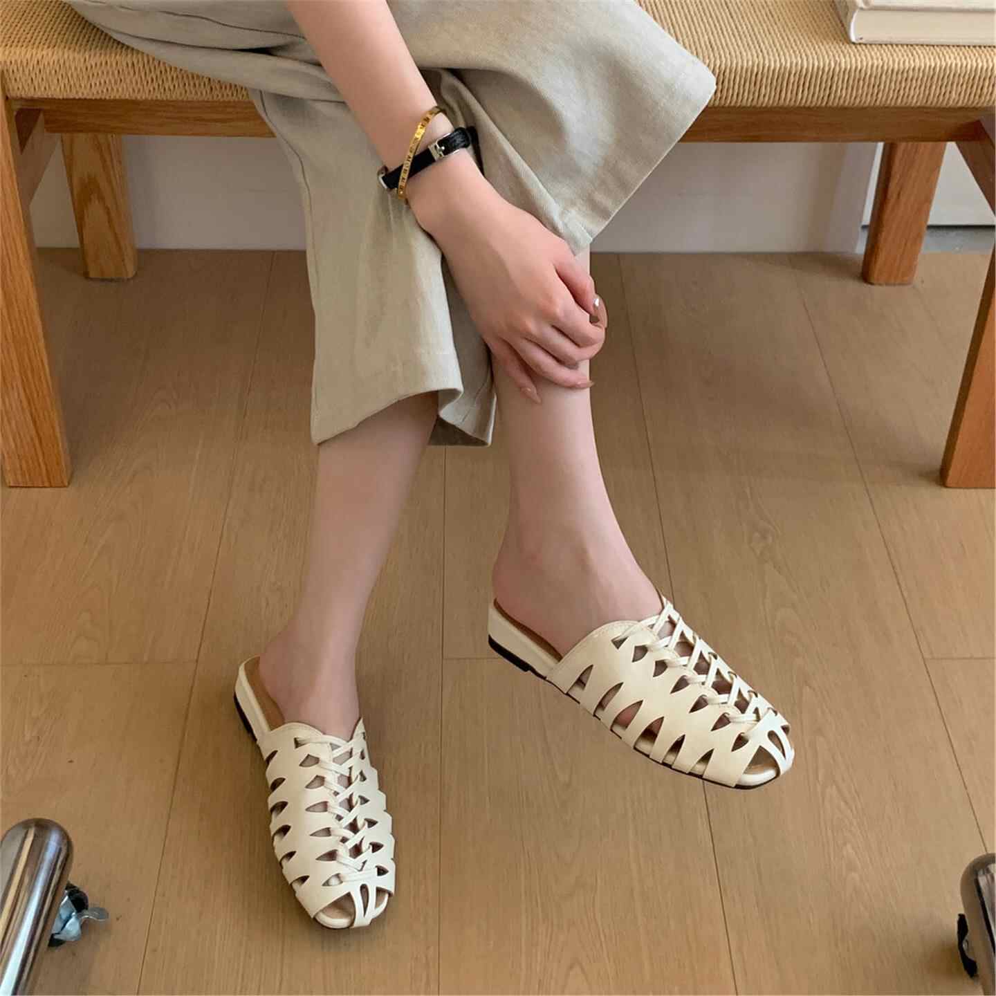 luxury brand Handmade Weaving  - Slip On Mule Flat ulasan dan harga