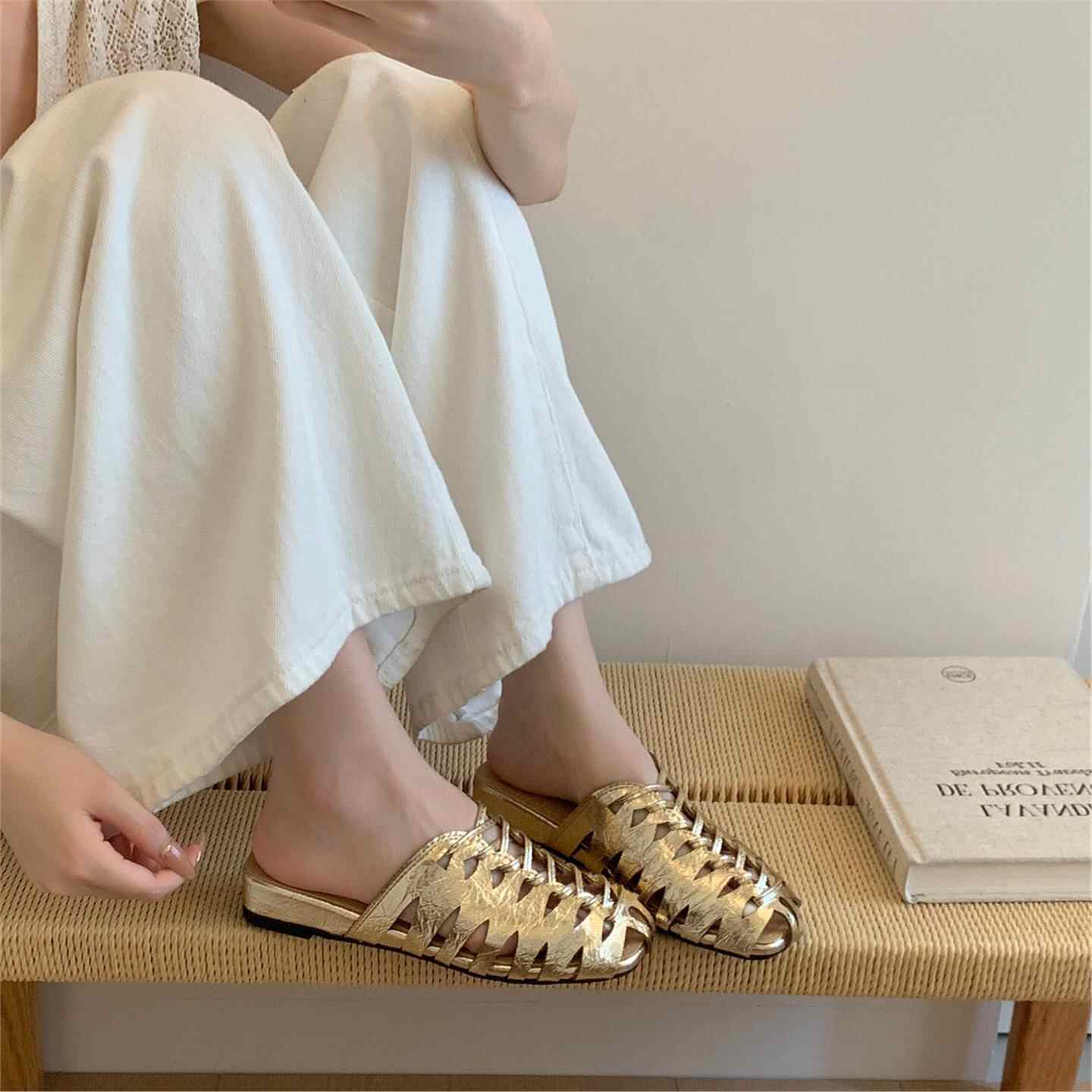 luxury brand Handmade Weaving  - Slip On Mule Flat ulasan dan harga