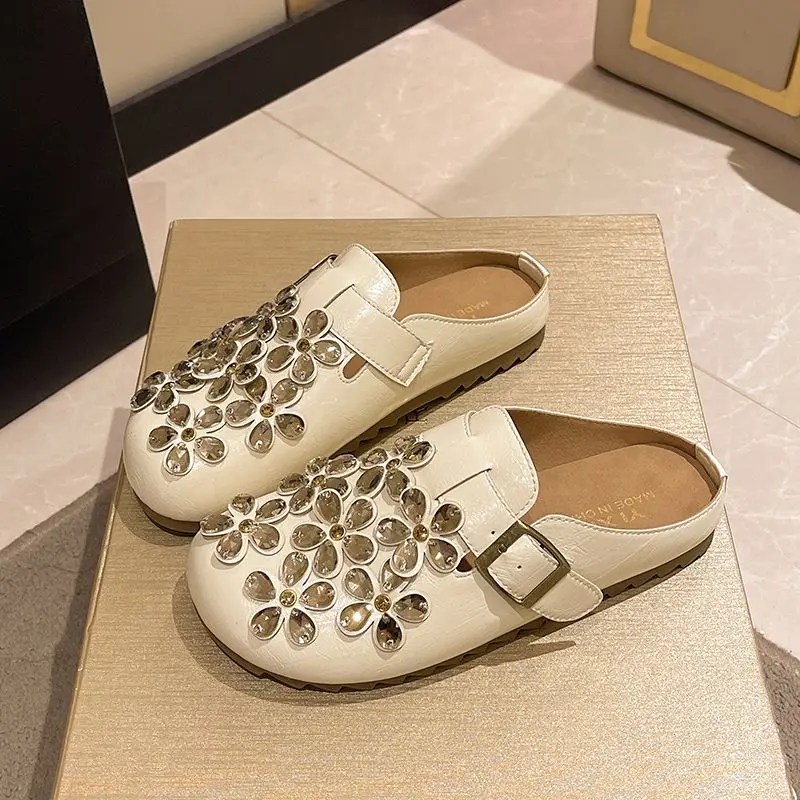 Women's Floral Rhinestone Buck - Slip On Mule Flat ulasan dan harga