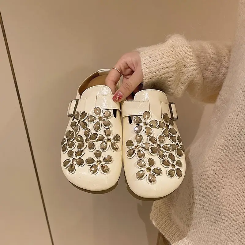 Women's Floral Rhinestone Buck - Slip On Mule Flat ulasan dan harga
