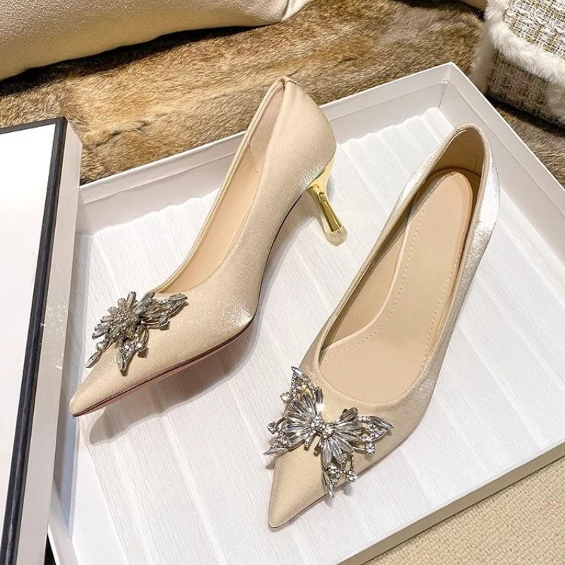 Pointed Toe Rhinestone Shoes f - Women Shoes Quick Delivery ulasan dan harga