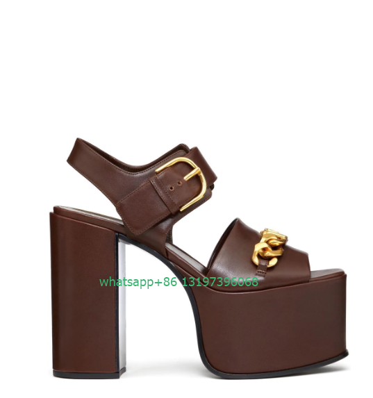 Lady gold chain buckle design  - Gold Chain Sandal ulasan dan harga