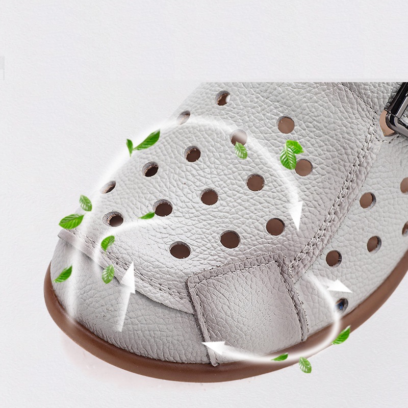 New Cow Leather Low Heel Sanda - Slip On Mule Flat ulasan dan harga