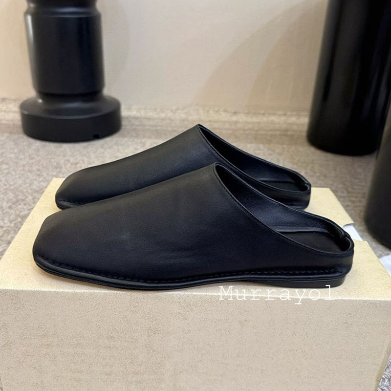 Slippers Closed Toe Genuine Le - Slip On Mule Flat ulasan dan harga