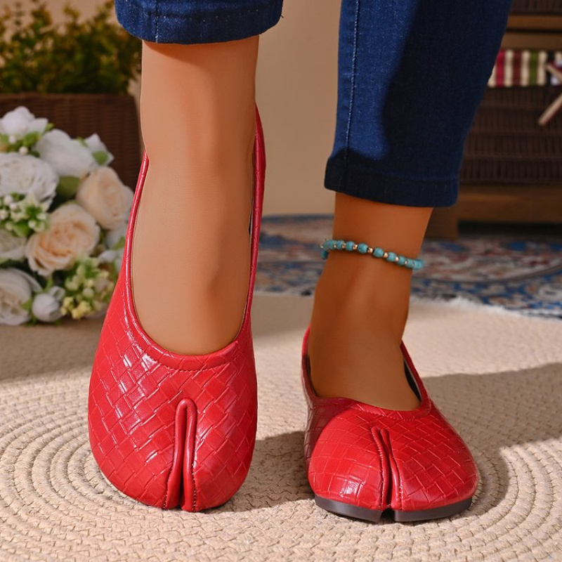 Niche design split toe shoes w - Slip On Mule Flat ulasan dan harga