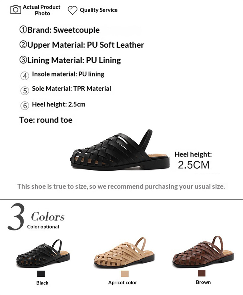сандали женские Handmade Weave - Slip On Mule Flat ulasan dan harga