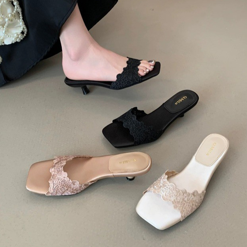 Mesh Slippers Women High Heels - Women Shoes Size 7 ulasan dan harga
