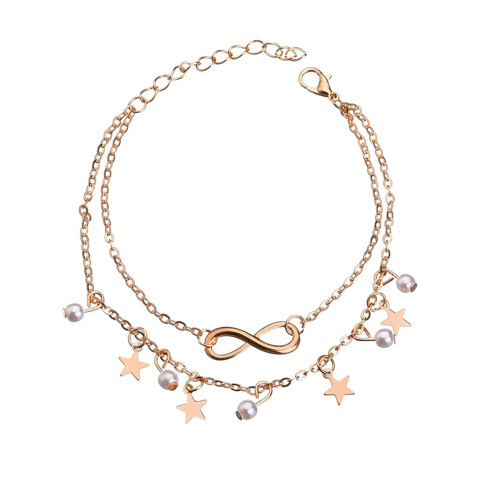 Simple Tassel Double Star Pear - Gold Chain Sandal ulasan dan harga
